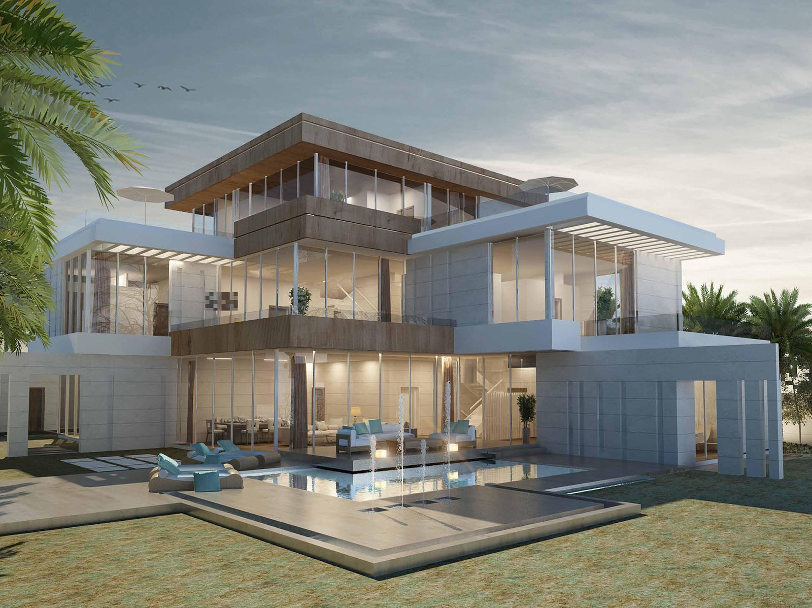 Nudra Villas community amenities with clubhouse, tennis courts, and beautifully landscaped leisure spaces on Saadiyat Island