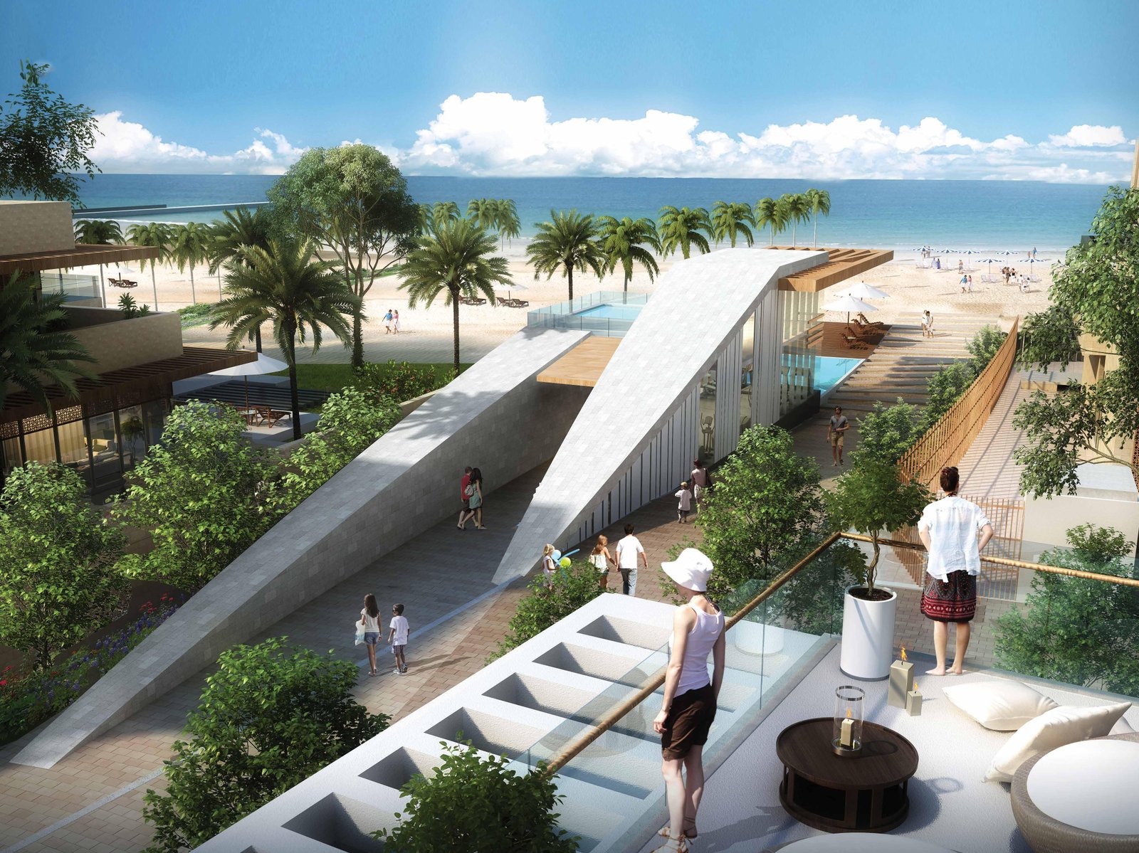 Contemporary beachfront villas at Nudra Villas Saadiyat Island featuring infinity pools and modern architectural elegance